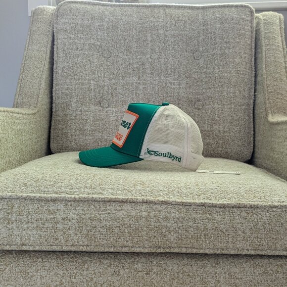 Anthropologie Green and Cream Trucker Hat - Picture 2 of 4